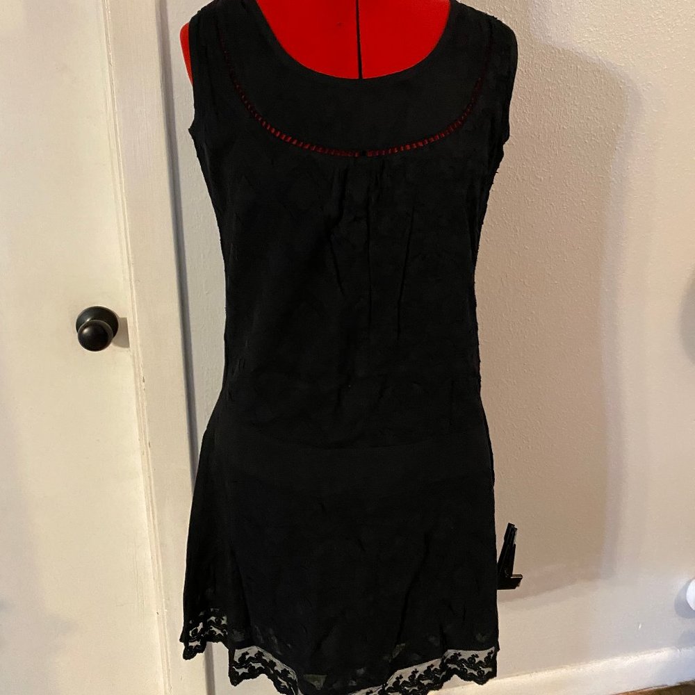 Coline Black Embriodered Dress